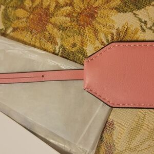 Tory Burch NWT Pink Leather Luggage Tag